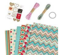 Ujjdwiurgh Hojas de papel de regalo, para Navidad, cumpleaños, fiesta, juego de 6 papeles de regalo, regalo