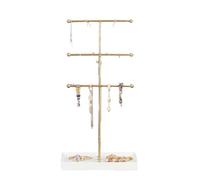 Ujjdwiurgh JoyeríA Dorada en Forma de T Estante de Almacenamiento ExtraíBle de 3 Niveles para Pulseras Pendientes Collares Anillos Soporte para JoyeríA