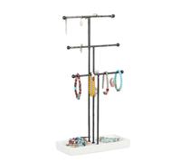 Ujjdwiurgh JoyeríA Negra en Forma de T Estante de Almacenamiento ExtraíBle de 3 Niveles para Pulseras Pendientes Collares Anillos Soporte para JoyeríA