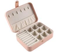 Ujjdwiurgh Joyero de viaje de piel sintética pequeño organizador de joyas para mujeres y niñas, portátil, mini estuche de viaje, soporte de almacenamiento A