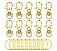 Ujjdwiurgh Juego de 10 cierres giratorios para cordón con clip para llavero, cierre de pinza de langosta, llavero para manualidades