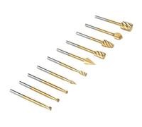 Ujjdwiurgh Juego de 10 fresas giratorias de carburo, cabezal de 1/4 de cabeza de 1/8 de vástago de 1/8, cabezal de molienda para tallar pulido de metal