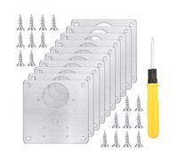 Ujjdwiurgh Juego de 10 placas de reparación de bisagras de gabinete de acero inoxidable para reparación de bisagras de gabinete, kit de placa de fijación para puerta de armario de muebles