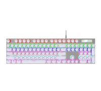 Ujjdwiurgh Juego de 104 teclas redondas universales para teclado mecánico Cherry MX, diseño retroiluminado, color blanco