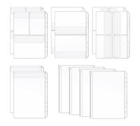 Ujjdwiurgh Juego de 12 bolsillos para carpetas A5 de 6 agujeros, impermeable, PVC, hojas sueltas, funda transparente para documentos, carpeta con cremallera