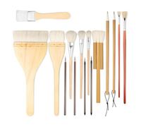 Ujjdwiurgh Juego de 15 pinceles de cerámica para acristalamiento, adecuado para pintura acrílica de cerámica y acuarela