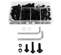 Ujjdwiurgh Juego de 158 tornillos universales para carenado de motocicleta, tornillos de trabajo para YZF R1 R6 R3 2004-2008 (negro)