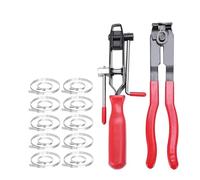 Ujjdwiurgh Juego de 2 alicates de abrazadera de maletero CV con 20 bandas de crimpado, alicates de crimpado de abrazadera de bota de junta, banda de manguera