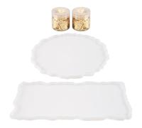 Ujjdwiurgh Juego de 2 moldes de silicona de resina epoxi irregulares para manualidades (rectángulo + redondo)