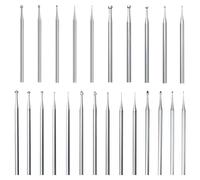 Ujjdwiurgh Juego de 24 fresas de vástago de 3/32 pulgadas, incluye fresas de bola, brocas de ajuste de piedra, rebabas de copa redonda, fresas de 90º Hart y kits de fresas de brote