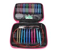 Ujjdwiurgh Juego de 26 agujas circulares intercambiables de aluminio, 13 tamaños intercambiables para tejer