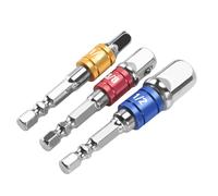 Ujjdwiurgh Juego de 3 adaptadores de enchufe de impacto con vástago hexagonal a 1/4 3/8 1/2 pulgadas, convertidor de extensión colorido, brocas de impacto, herramientas manuales eléctricas, convierte
