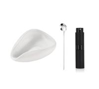 Ujjdwiurgh Juego de 3 Piezas de Vaso Dosificador de Café en Grano, Pulverizador RDT y Cuchara, Accesorios para CafeteríA, Recipiente Dosificador de CeráMica