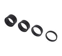 Ujjdwiurgh Juego de 4 piezas de 5/10/15/20 mm de aleación de aluminio para auriculares de 28,6 mm, tapa de arandela de horquilla para bicicleta de carretera, color negro