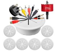 Ujjdwiurgh Juego de 6 escondidores de cables de TV de 60 mm, kit de gestión de cables de pared para montaje en pared, accesorio de taladro de sierra perforadora A