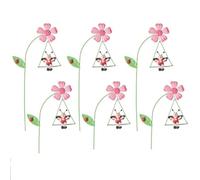 Ujjdwiurgh Juego de 6 estacas decorativas de hierro para plantas de jardín de 10.6 pulgadas con bonitos animales en columpios A