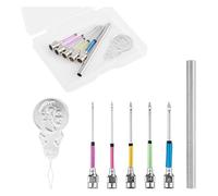 Ujjdwiurgh Juego de 7 agujas de perforación, kit de bordado de aguja de perforación, 5 tamaños, cabezales de aguja de costura, herramientas de aguja para adultos principiantes