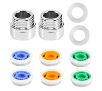 Ujjdwiurgh Juego de 8 reductores de ducha, limitador de agua, rosca de 1/2 pulgada, tamaño 4, 6 y 9 l/min para ahorro de baño