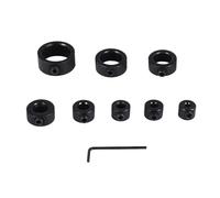 Ujjdwiurgh Juego de 9 collares de tope de taladro, anillo de límite de profundidad ajustable con juego de acero al carbono para brocas