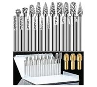 Ujjdwiurgh Juego de accesorios de herramientas rotativas, 3 piezas de colección y 20 piezas de vástago de 1/8 pulgadas compatible con fresas de carburo de madera, piedra, accesorio de acero