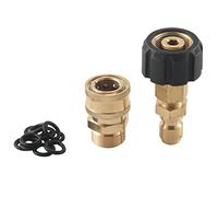 Ujjdwiurgh Juego de adaptadores para lavadora a presión, conector rápido, M22 giratorio de 14 mm a ajuste métrico M22, giratorio M22-14 + enchufe de 3/8 pulgadas, desconexión rápida de 3/8 pulgadas +