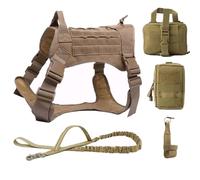 Ujjdwiurgh Juego de Arnés y Correa para Collar de Perro Grande, Chaleco de Entrenamiento para Mascotas, Arnés Ajustable M