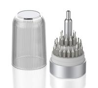 Ujjdwiurgh Juego de destornilladores de precisión 31 en 1, mini magnético, pequeño kit de herramientas de reparación compacto para gafas, electrónica, relojes, color blanco