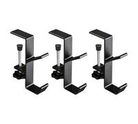 Ujjdwiurgh Juego de ganchos ajustables para escritorio, 3 piezas, antideslizantes, color negro para sostener bolsos, auriculares y otros artículos de abrazadera