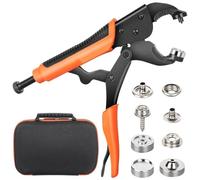 Ujjdwiurgh Juego de herramientas de cierre a presión resistente, ajustador de herramientas de botón de cubierta de lona, herramienta de presión de 15 mm con 80 juegos de broches marinos, fácil de