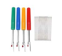 Ujjdwiurgh Juego de herramientas de costura a mano, paquete de 50 agujas de mano, 4 piezas de desgarrador de costuras para bordado, costura, trabajo de arte artesanal