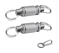Ujjdwiurgh Juego de llaveros de liberación rápida, mini anillo giratorio universal para coche, liberación rápida con mosquetón de titanio y llaveros, clip giratorio de titanio avanzado de rotación de