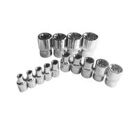 Ujjdwiurgh Juego de llaves de vaso Torx a prueba de manipulaciones Torx Star Bit Torque hembra E-Socket Set E4-E24 1/4 pulgadas 3/8 pulgadas 1/2 pulgada Drive 14 piezas