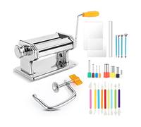 Ujjdwiurgh Juego de máquina de rodillo de arcilla polimérica, herramientas de arcilla polimérica, extrusora de arcilla polimérica, manual manual para niños y adultos, cerámica de arcilla