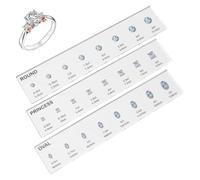 Ujjdwiurgh Juego de medidores de anillos, herramienta de medición de gemas, escala de medición de quilates, medidor de tamaño de dedo de 7.9 x 1.9 pulgadas, accesorio en forma de joyería