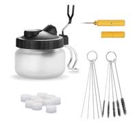 Ujjdwiurgh Juego de utensilios de limpieza de vidrio, filtros, aguja raspadora y cepillos de tubo, juego de limpieza de aerógrafo