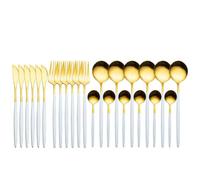 Ujjdwiurgh Juego de Vajilla de Acero Inoxidable de 24 Piezas, Cubiertos, Cuchara, Tenedor, Cuchillo, Cubiertos Occidentales, Cubiertos,