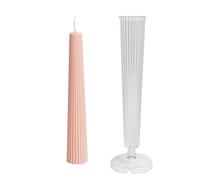 Ujjdwiurgh Kit de accesorios para velas de aromaterapia con columna de poste largo a rayas, molde acrílico de policarbonato hecho a mano para hacer velas de iglesia