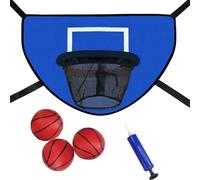 Ujjdwiurgh Kit de aro de baloncesto para cama elástica con bomba y mini bola, accesorio de baloncesto para niños y adultos, interior y exterior, fácil de instalar, fácil de usar