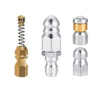 Ujjdwiurgh Kit de boquillas de limpieza de chorro de alcantarillado de conector rápido, limpiadores de drenaje de chorro de agua para accesorios de lavadora a presión de 1/4 pulgadas