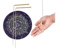 Ujjdwiurgh Kit de caña de radiestesia de cobre puro, 2 varillas de adivinación + péndulo de piedras preciosas + alfombrilla de adivinación para localizar agua, detectar oro