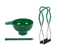 Ujjdwiurgh Kit de enlatado, elevador de tarros, boca ancha, embudo de conservas, varita para tarros de conservas, herramientas de cocina antiquemaduras (3 piezas, verde)