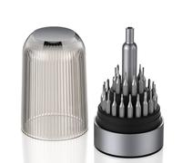 Ujjdwiurgh Kit de herramientas de reparación de gafas, electrónica, relojes, mini destornillador de precisión 31 en 1, magnético, diseño compacto pequeño, color gris