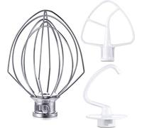 Ujjdwiurgh Kit de licuadora para gancho de masa K45DH, látigo de alambre K45WW, hoja plana recubierta K45B, kit de reparación de 3 piezas de mezclador vertical