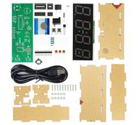 Ujjdwiurgh Kit de Reloj Digital Colorido, Reloj Despertador Digital RGB Colorido, Placa de Circuito con Microcontrolador, Soldadura, ProduccióN DIY