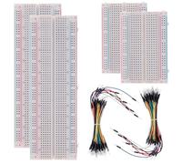 Ujjdwiurgh Kit de tabla de pan sin soldadura, 2 piezas 830 puntos de amarre + 2 piezas 400 puntos de amarre + 2 juegos de 65 cables flexibles de puente para tabla de pan