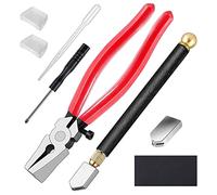 Ujjdwiurgh Kits de cortadores de vidrio para vidrieras con alicates resistentes para correr y herramienta de corte de vidrio