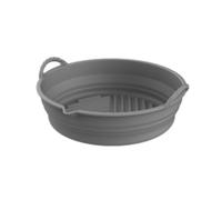 Ujjdwiurgh La Nueva Olla Plegable para FreíR con Aire, Bandeja para Hornear de Silicona con Forma de CojíN, SartéN para FreíR con Aire, Almohadilla para Cocinar con Aire para Hornear (Gris)