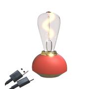 Ujjdwiurgh Lámpara de Mesa de Vidrio Lámpara de Mesa Táctil LED Lámpara de Mesa Regulable para Decoración Interior Estudio Dormitorio Lámpara de Mesa Luz Roja