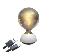 Ujjdwiurgh Lámpara de Mesa LED de Vidrio Lámpara de Mesa Regulable Táctil Lámpara de Mesa con Forma de Bombilla para Decoración Interior Lámpara de Mesa de Dormitorio