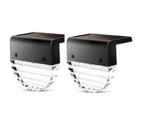 Ujjdwiurgh Lámpara de Pared Solar Lámpara de Cubierta Lámpara de Pared Al Aire Libre Hogar Impermeable Patio Jardín Diseño Balcón Patio Escalera Valla 2 Piezas